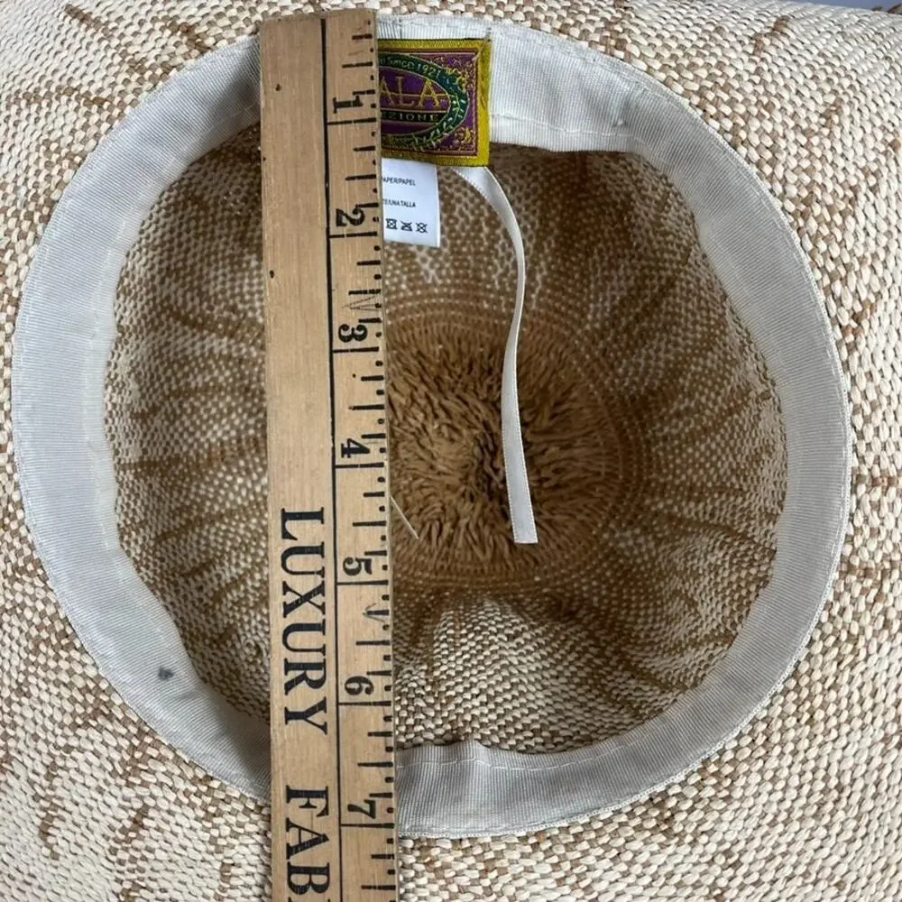 Scala Collezione Women's One Size Hat 100% Paper Feather Boho Sun